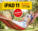 Mann in Hängematte liest auf einem iPad. Werbung für iPad 11 mit Digital-Paket und Preis 39,90 Euro monatlich.